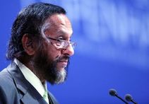 Rajendra K. Pachauri, chairman of the Inter-governmental Panel on Climate Change, addresses the opening of the United Nations Climate Change Conference 2009, also known as COP15, at the Bella center in Copenhagen Dec. 7, 2009. [Zhang Yuwei/Xinhua]