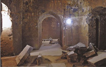 The front chamber of Cao Cao's mausoleum in Anyang county, Henan province. The front chamber of Cao Cao's mausoleum in Anyang county, Henan province.