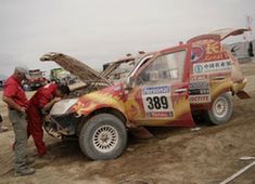 Mechanics of Chinese Great Wall Team check the car at the Dakar Rally camp at La Portada, near to Antofagasta, Chile on Jan. 9, 2010. Racers of Dakar Rally Argentina-Chile 2010 had a rest day. (Xinhua/Victor Rojas) Mechanics of Chinese Great Wall Team check the car at the Dakar Rally camp at La Portada, near to Antofagasta, Chile on Jan. 9, 2010. Racers of Dakar Rally Argentina-Chile 2010 had a rest day. (Xinhua/Victor Rojas)
