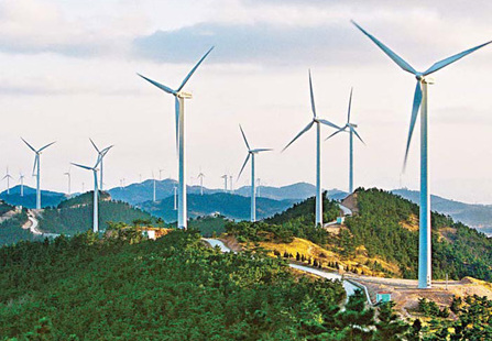 Wind farm built by Huaneng Group in Changdao, Shandong province. [China Daily]