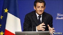 French President Nicolas Sarkozy stumbled in a speech Wednesday, saying he was 'in Germany' while delivering an address in Alsace.