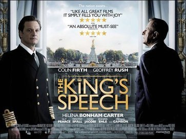 'The King's Speech' reigned in Hollywood Tuesday as Oscar voters bestowed 12 nominations on the movie, including best picture, actor and director.