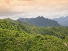 Landscape of Great Wall with green trees at sunset in Hebei Province,China. Landscape of Great Wall with green trees at sunset in Hebei Province,China.