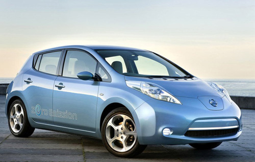 Nissan Leaf, a world popular electric car. [File photo] 